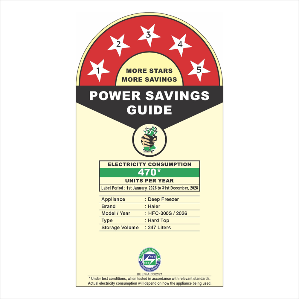 Haier 300Ltr Single door- White Colour Convertible Hard top Freezer